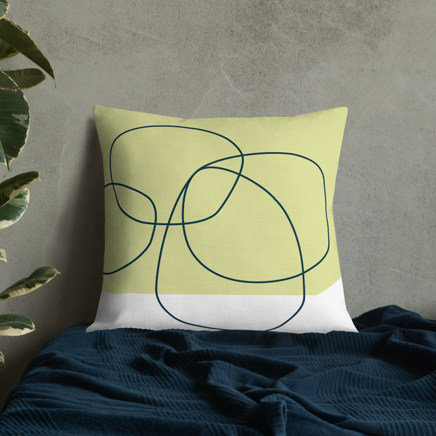 Image of Rock Garden No. 3 Square Throw Pillow in Light Yellow