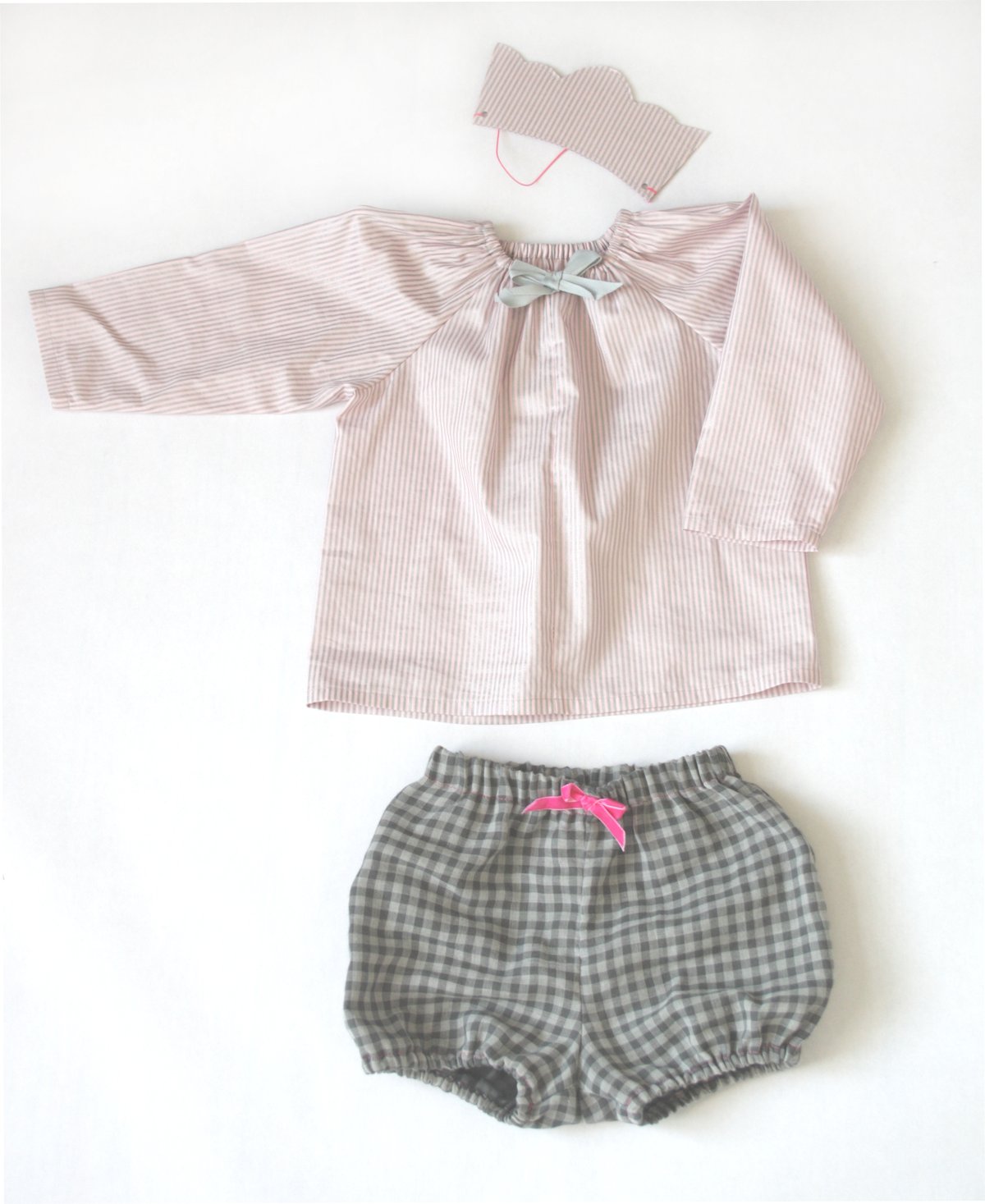 Feline Shirt- rose/silver stripe