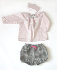 Image 4 of Feline Shirt- rose/silver stripe