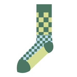 CLASH CHECK Socks - 'Slime' Colourway