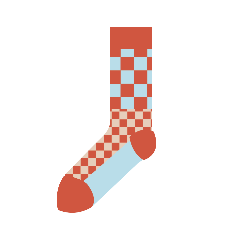 CLASH CHECK Socks - 'Rash' Colourway