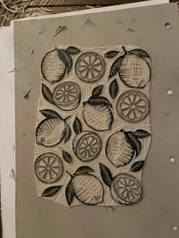 Image 2 of Lemon Pattern Lino Print
