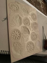 Image 4 of Lemon Pattern Lino Print
