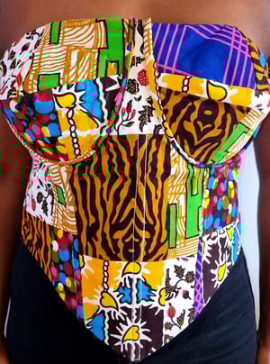 Image of TALLULAH AFRICAN PRINT CORSET TOP