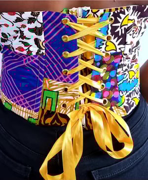 Image of TALLULAH AFRICAN PRINT CORSET TOP