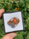 Ethiopian Opal and Garnet Ring, size 10