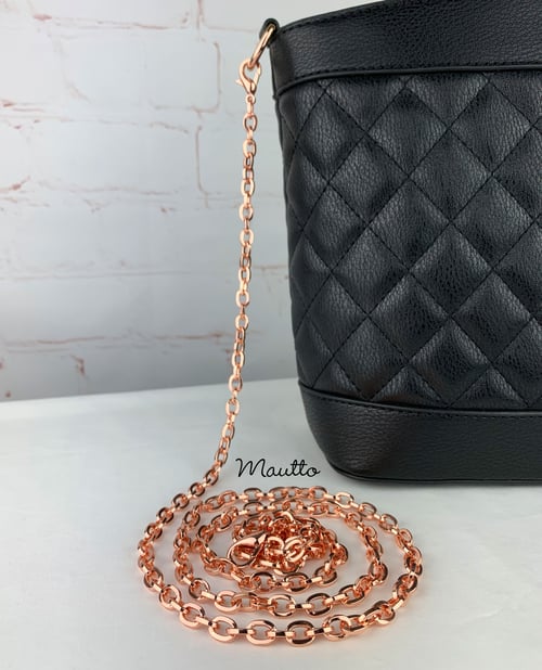 Image of Rose Gold Chain Strap - Mini Elongated Box Chain - 1/4" (7mm) Wide - Top Handle to Crossbody Lengths