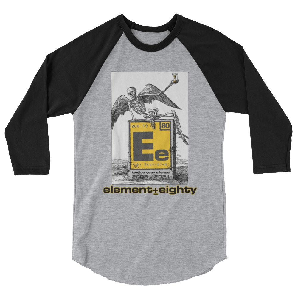 E80 Skeleton 12YS Logo 3/4 sleeve raglan shirt