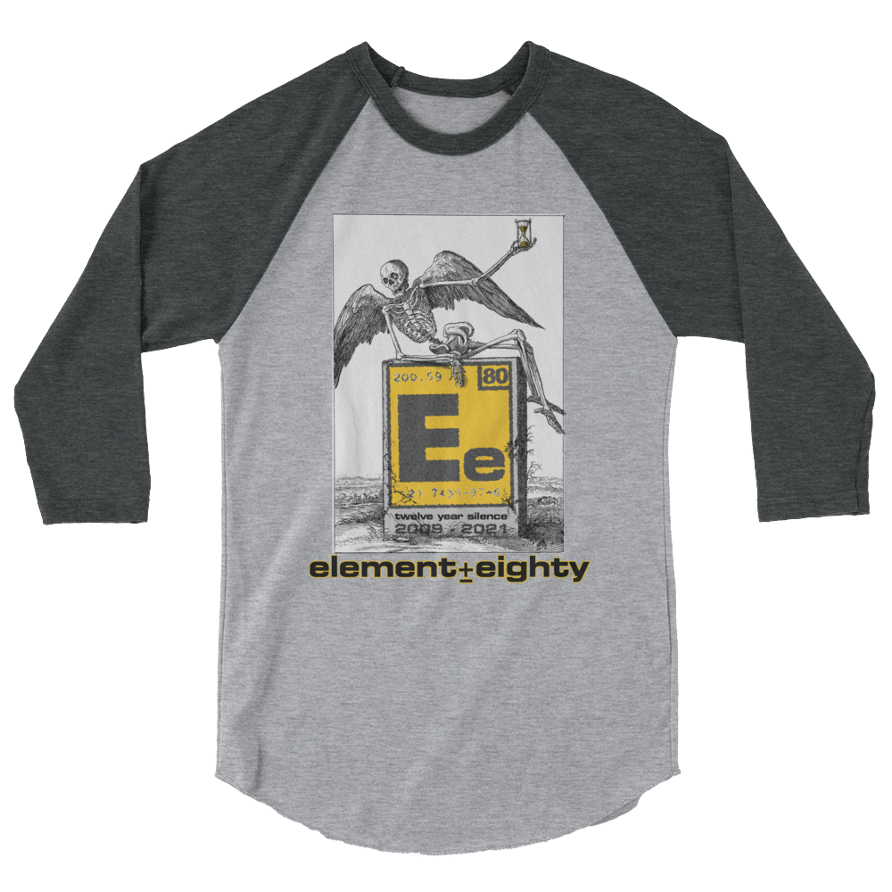 E80 Skeleton 12YS Logo 3/4 sleeve raglan shirt