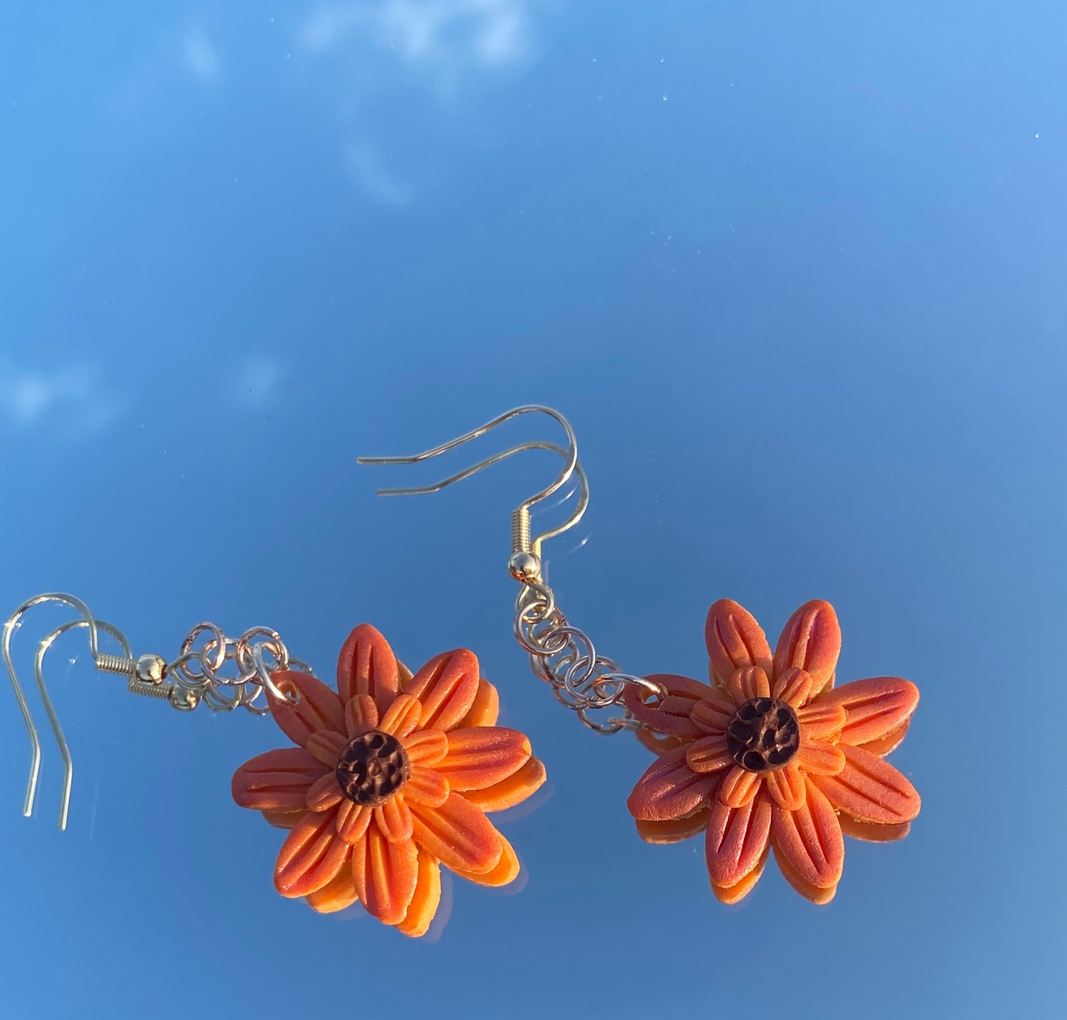 autumn sunflower drop earrings 🌻