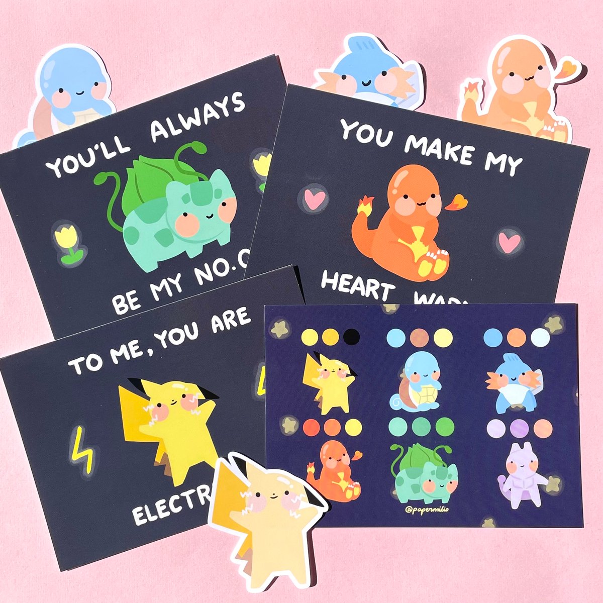 Love-themed Pokemon Postcards A6 | Papermilio