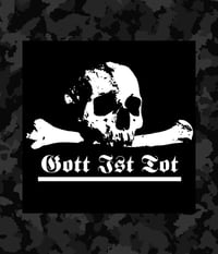 Gott Ist Tot / God Is Dead / 4x4 Woven Patch / Black Border 