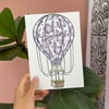 Hot Air Balloon Lino Print