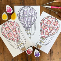 Image 1 of Hot Air Balloon Lino Print