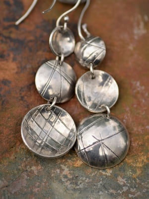 Image of Disco parabolica - Silver Disc Earrings