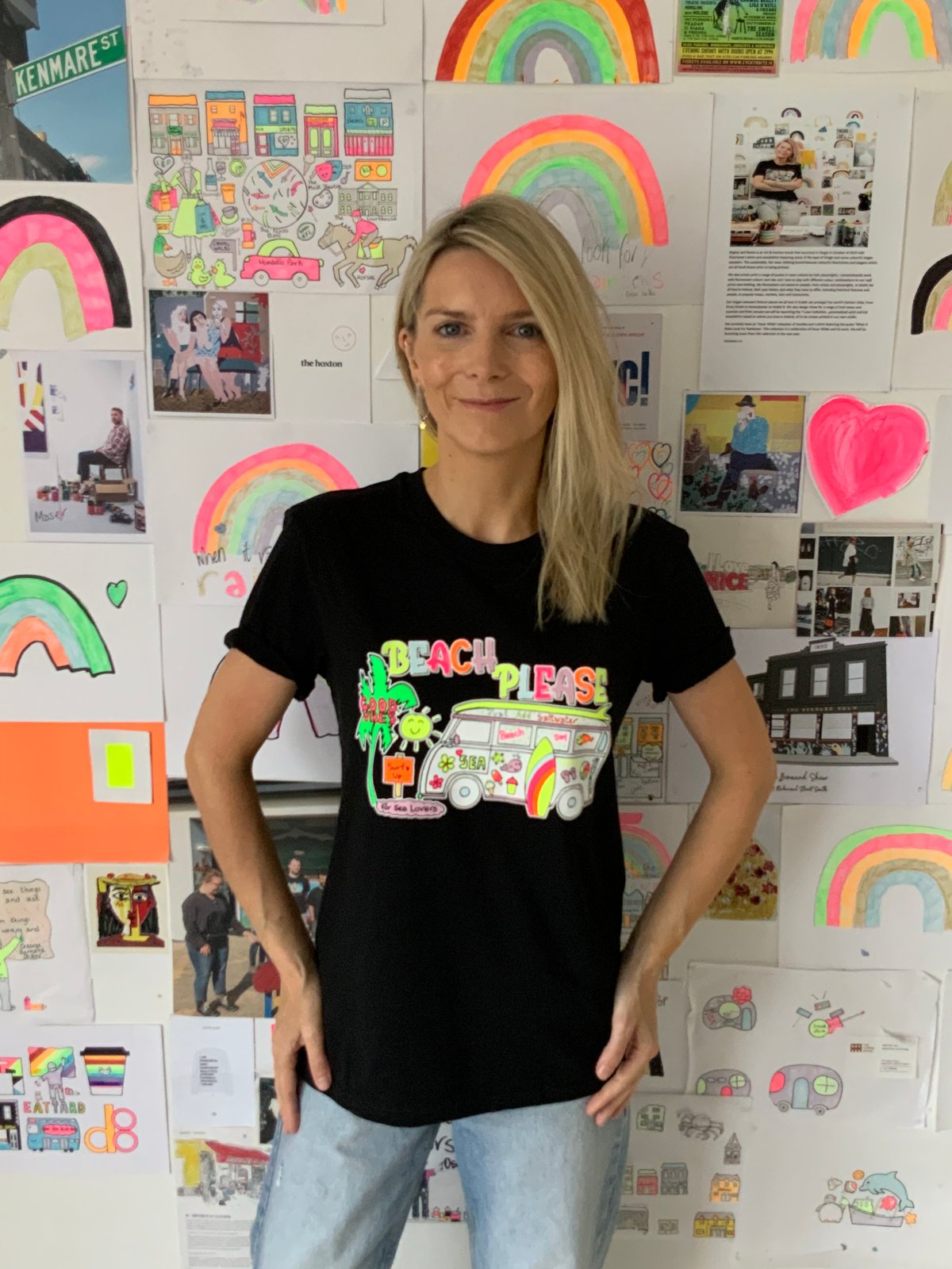 Image of BEACH PLEASE BLACK T-SHIRT