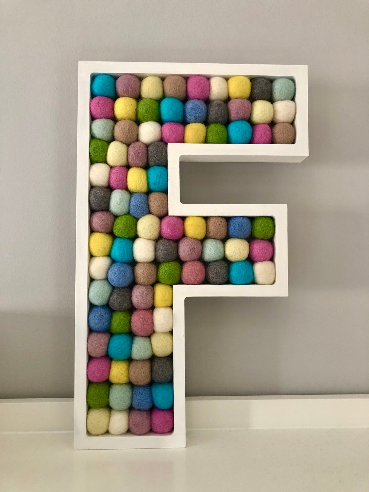 Image of Felt Ball Freestanding Letters 30cm tall