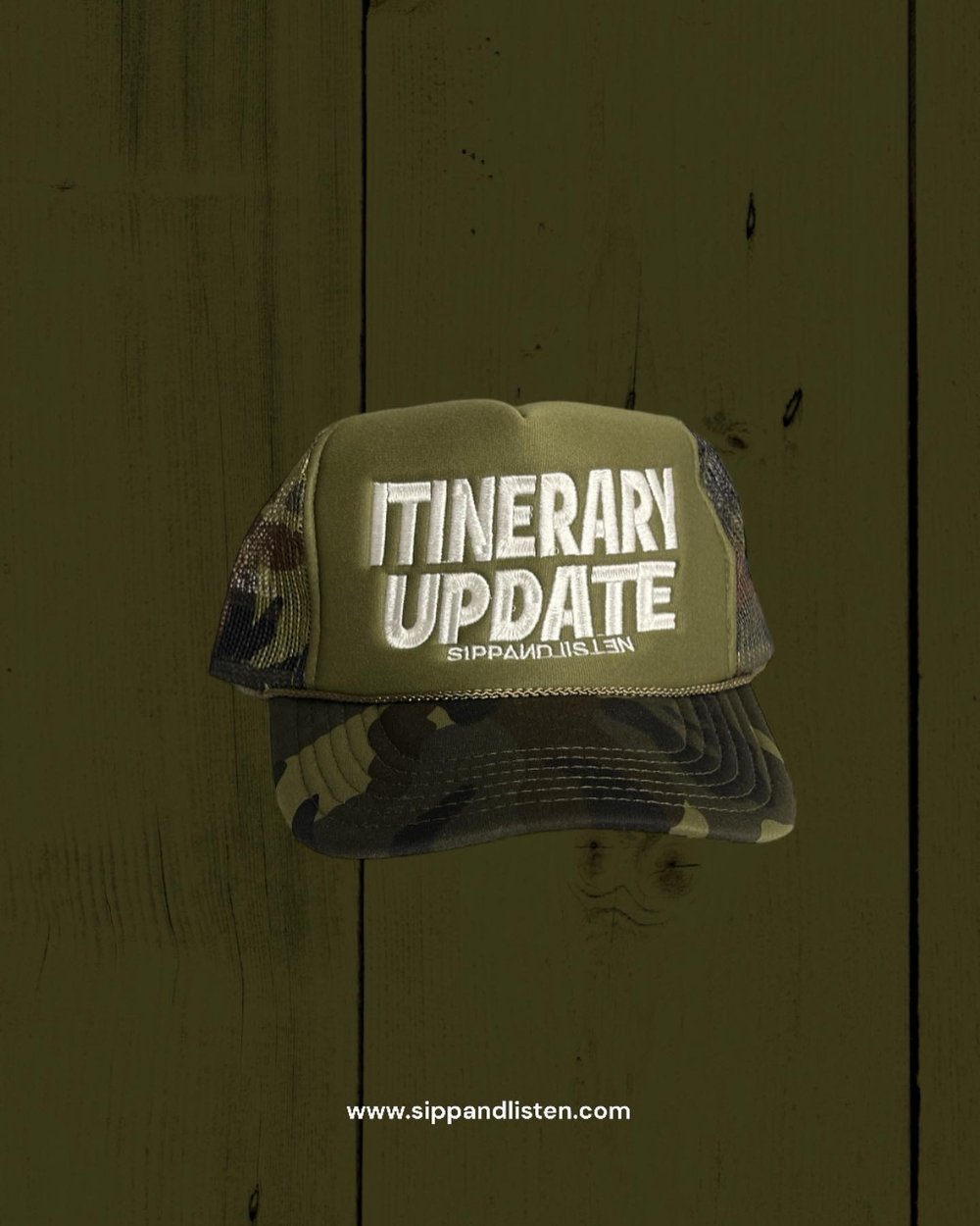 Itinerary Update Embroidered Truckers
