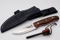 Image 1 of Cocobola bushcraft knife with matching sheath and Firesteel