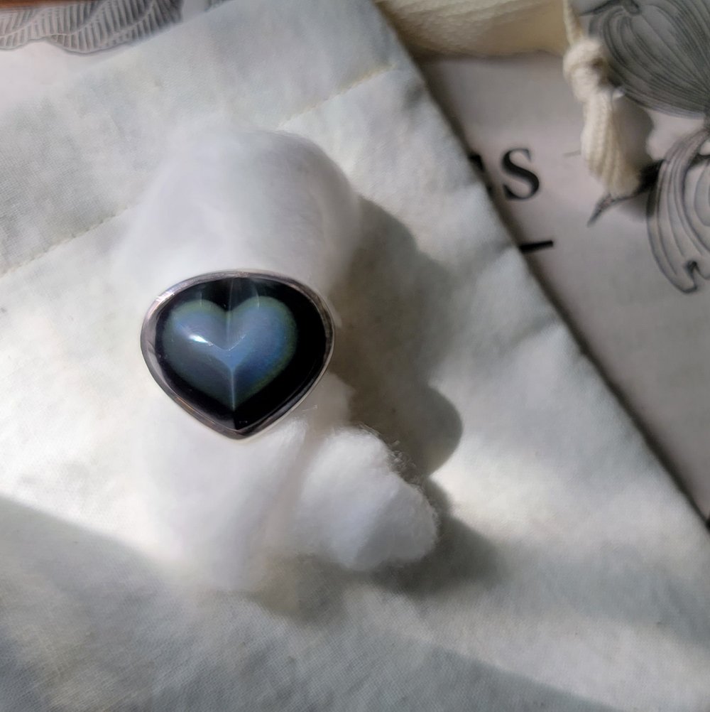 Image of Rainbow Obsidian Heart Ring