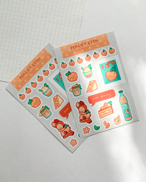 Image of peachy keen sticker sheet