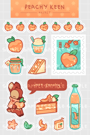 Image of peachy keen sticker sheet