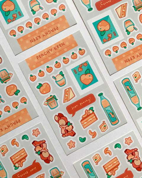 Image of peachy keen sticker sheet