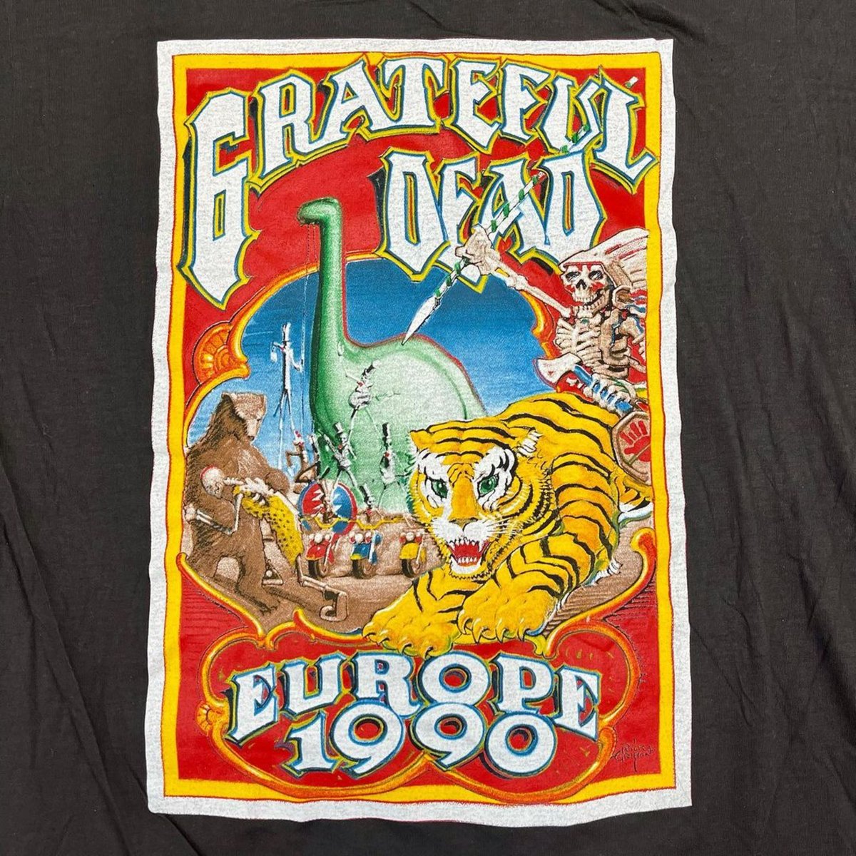 Original RARE Vintage Grateful Dead Europe 1990 Rick Griffin Tee!! LARGE!!