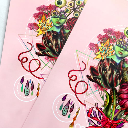 Image of Limited Edition 'Bouquet' Holographic Rainbow Foiled Art Print