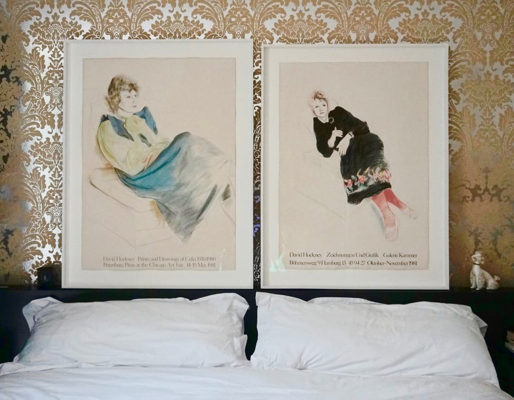 Image of after david hockney / celia in a blue dress / 26/007