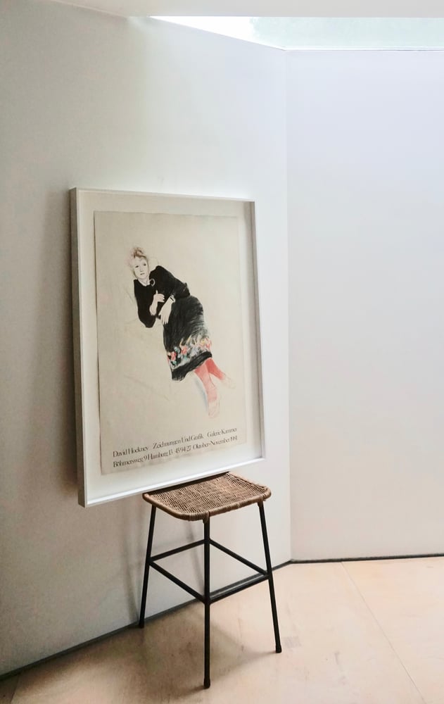 Image of after david hockney / celia in a black dress / 26/005