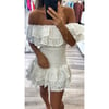 White Ruffle Skirt and Top Set