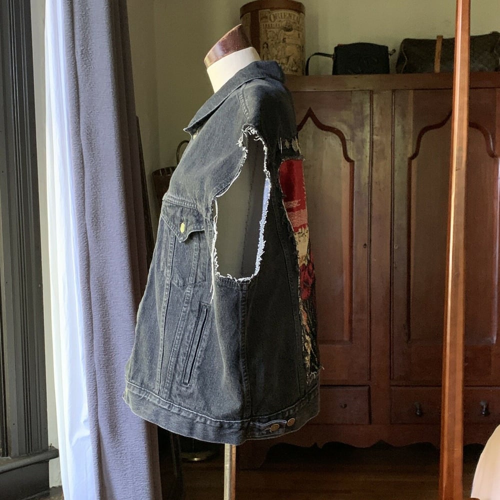 Upcycled Jesus Denim Jacket O/S