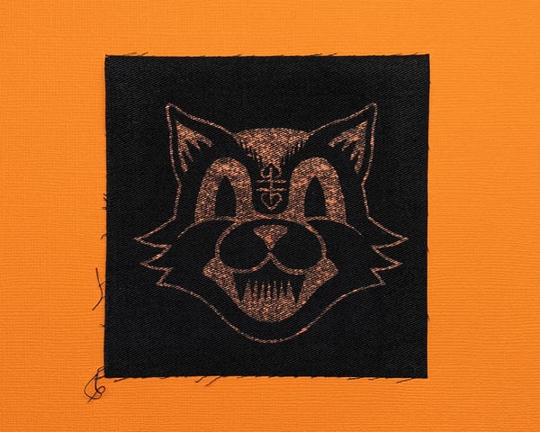 Image of BLACK CAT Bleached Canvas Patch