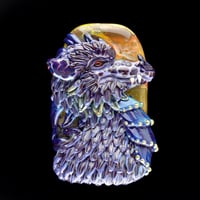 Image 1 of XXXL. Royal Purple Dragon - Handmade Lampwork Glass Sculpture Bead