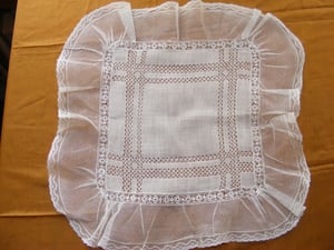 Victorian Handkerchief France Handmade Belgian Lace #2