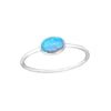 Sky Blue Oval Opal Sterling Silver Ring