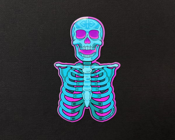 Image of BUBBLE GUM Skeleton Sticker