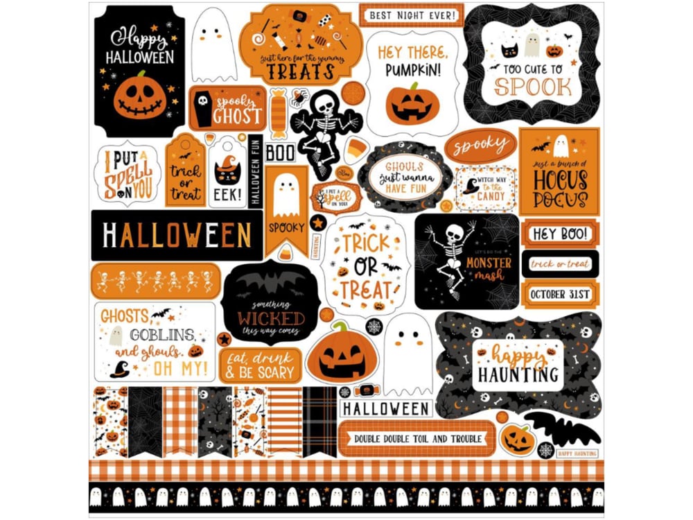 Echo Park Paper Company 12 x 12 Spooky Cardstock Collection Kit 12ct