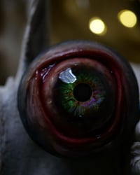 Image 9 of Custom Swappable Phone Grip for smartphones, reflective pupil, green glow in the dark