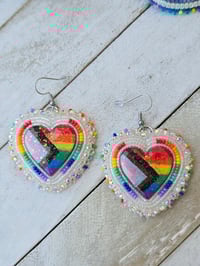 Image 1 of White Pride Flag earrings 