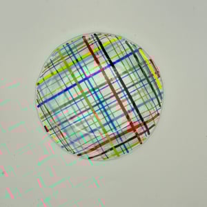 Image of MADRAS GLASS BOWL PLATE - BLUE