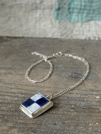 Image 1 of Porcelain silver necklace - big checks