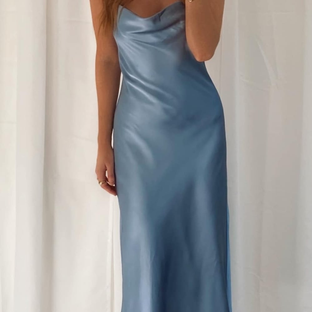 Image of Marisa satin dress. Amorini the label