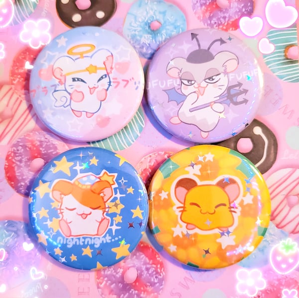 Image of hamtaro buttons 