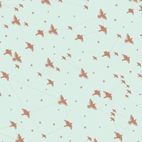 Image 3 of Star-ling Wallpaper - Pale Verdigris & Copper