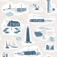 Image 3 of Dungeness Wallpaper - Washed Denim
