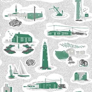Image of Dungeness Wallpaper - Coach Emerald