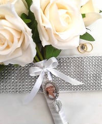 Image 1 of Personalised Angel Wings Bridal Bouquet Photo Memory Charm