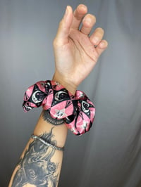 Image 2 of Black Diamond Crescent Moons and Stars Scrunchie